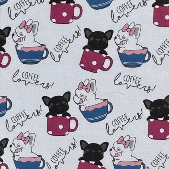 Pickle and Dot Frenchie Dog Coffee Lovers Mugs White Throw Blanket 60" x 70" NEW - Picture 7 of 10